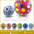 Body Jewelry Parts Wholesale Piercing Replacement Screw Ball Epoxy Crystal Coat Ferido Balls